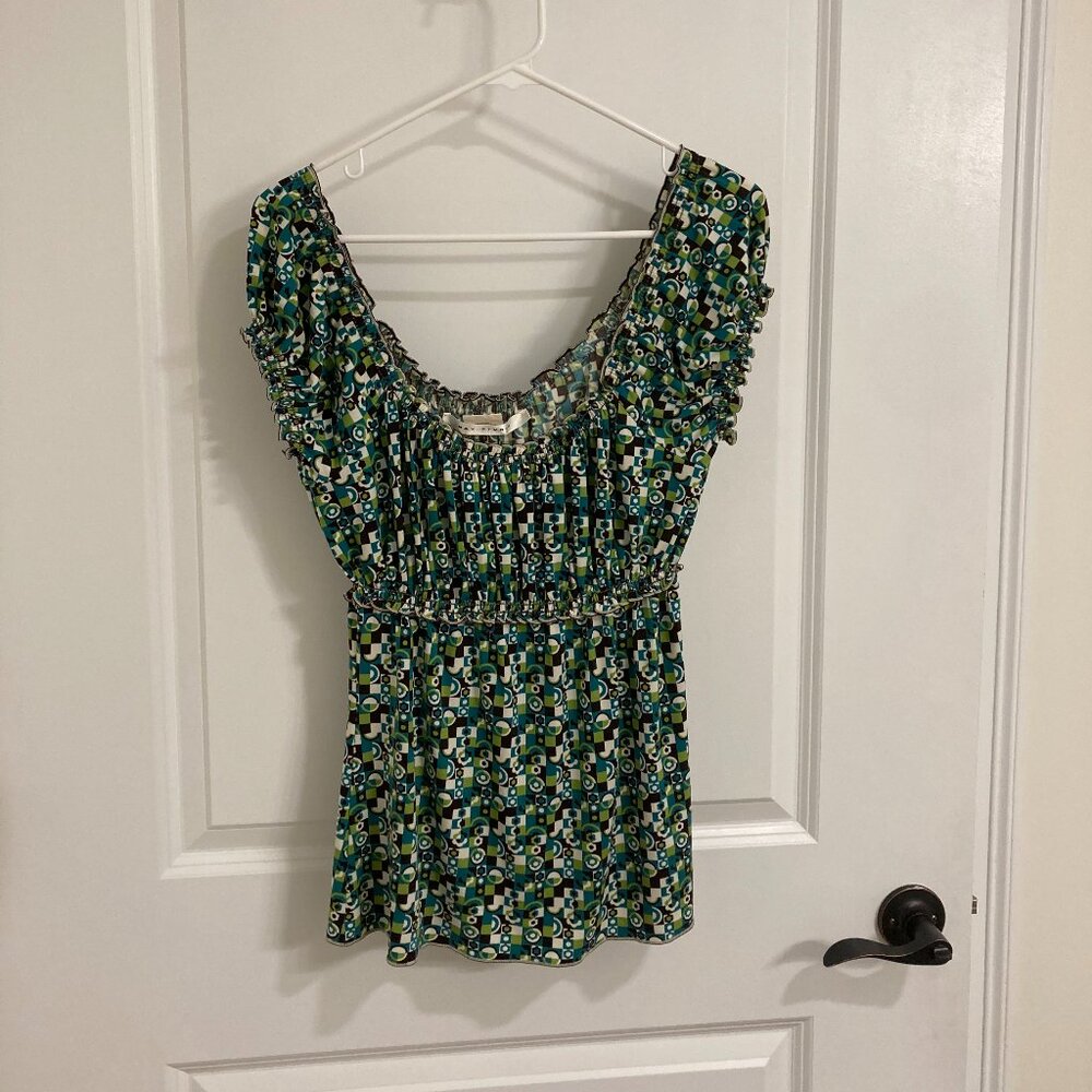 Max Studio Green and Blue Blouse